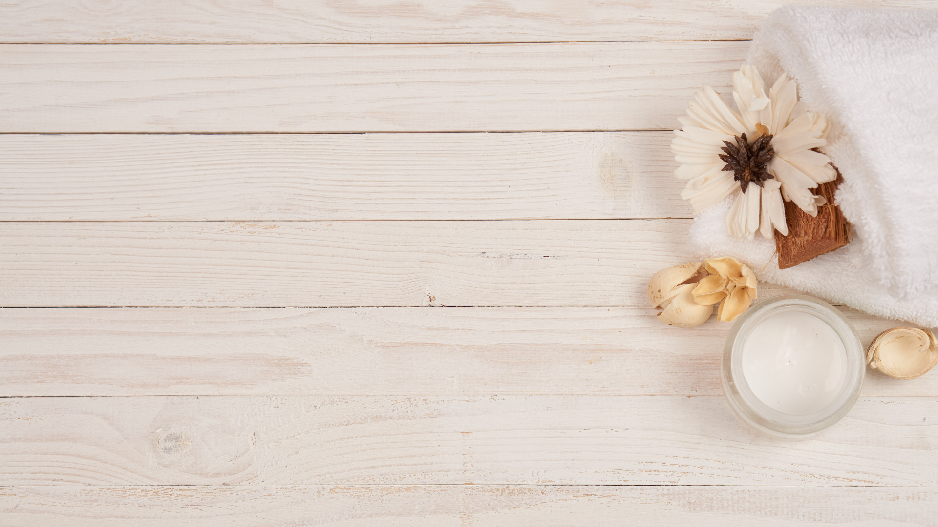 banner image flowers on wooden backdrop